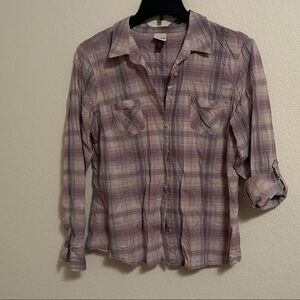 Sonoma Lavender Plaid Casual Shirt